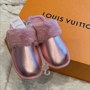 Auden Pink Rose Metallic Women's Slippers size 7/8 medium new